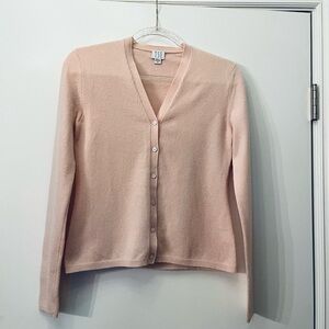 TSE 100% Cashmere Pink Cardigan V Neck Sweater